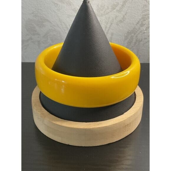 Yellow Resin Hoop Earrings & Bangle Set - Picture 2 of 5